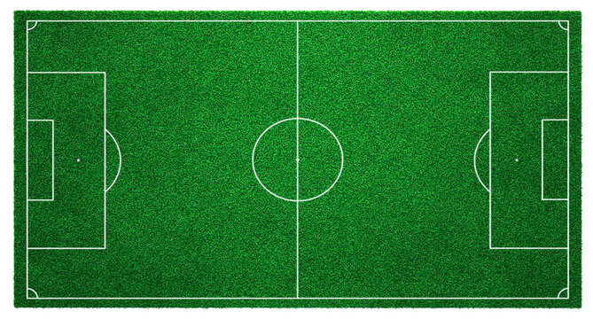 Artificial football field grass texture isolated on transparent background