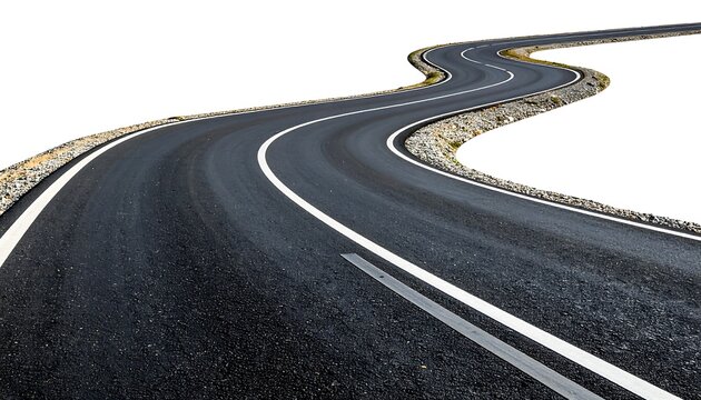 Aerial view of a winding mountain road with a car.