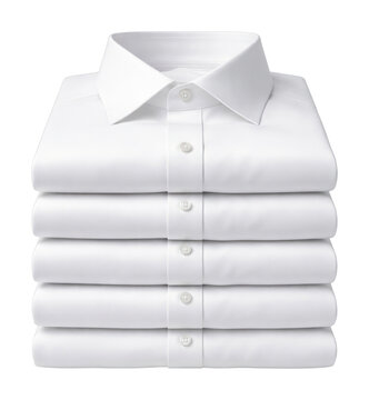 PNG Stacked white shirts neatly folded.