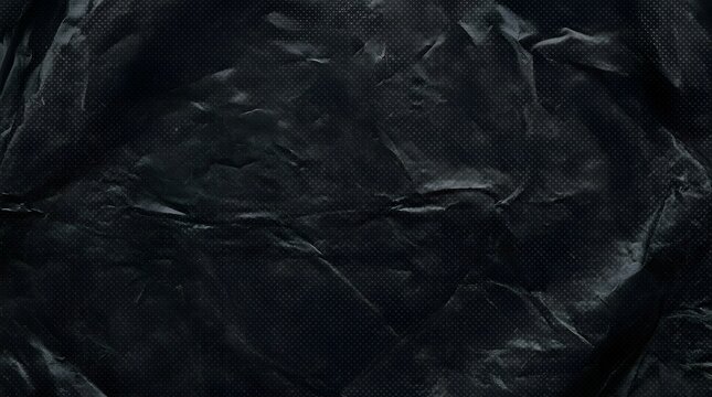 Dark moody black plastic trash bag texture with a subtle dot matrix grid