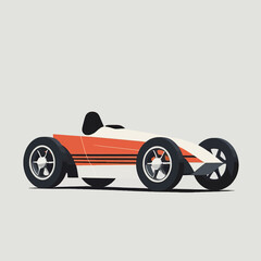 Fototapeta premium Retro Formula One Race Car Illustration.
