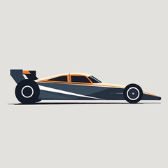 Fototapeta premium Sleek Formula One Race Car Side View Illustration.