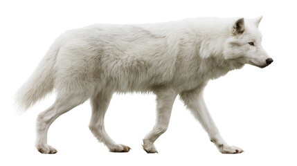 White arctic wolf walking, isolated on transparent background © Marta