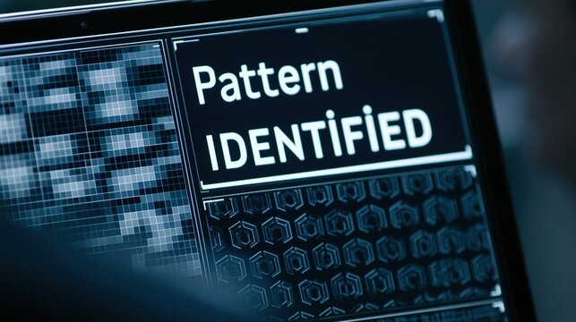 Pattern identified text on laptop screen