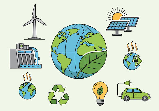 Earth with green leaf eco friendly.