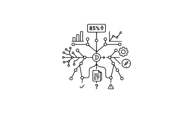 Business Intelligence Decision Tree Icon Vector