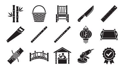 Astronomy and space science icons set, 15 black vector symbols for astrophysics and stargazing, telescope and observatory research graphics © Anika