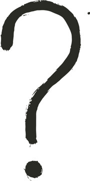 Question mark hand drawn doodle design symbol, question mark icon sketch, frequently asked questions concept isolated on grid background.