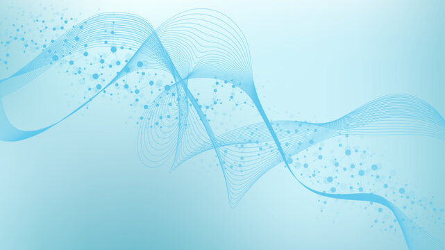 Structure molecule and communication Dna, atom, neurons. Science concept for your design. Connected lines with dots. Medical, technology, chemistry, science background. illustration.