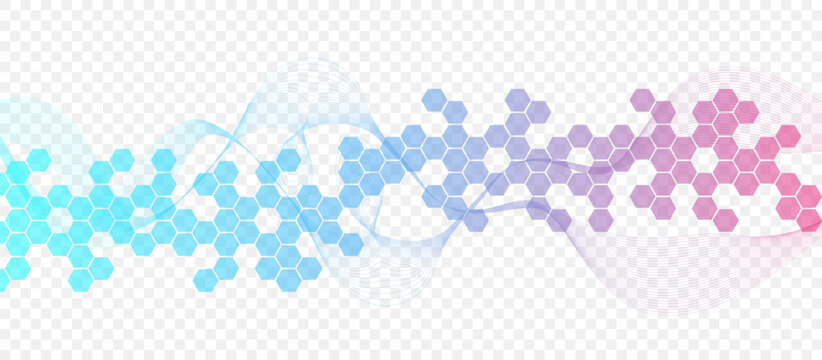 Health care abstract background with hexagons, lines and dots. Medical innovation banner template concept. Biology and pharmaceutical technology background. Vector illustration.