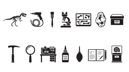 Astronomy and space science icons set, 15 black vector symbols for astrophysics and stargazing, telescope and observatory research graphics © Anika