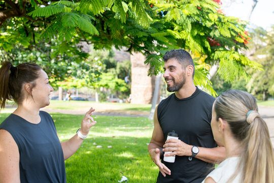 Friends walking after yoga workout