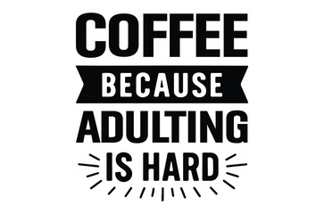 Obraz premium Coffee typography with banner and sunburst black on white background
