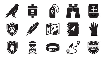 Astronomy and space science icons set, 15 black vector symbols for astrophysics and stargazing, telescope and observatory research graphics © Anika
