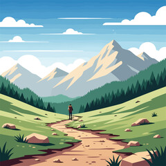 Person walking on a mountain trail. © Franky