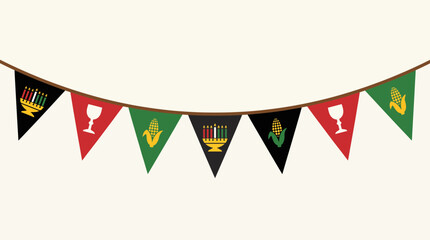 Obraz premium Kwanzaa Bunting Garland - Vector Illustration