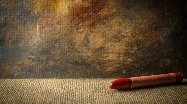 Perfectly Sharpened Crayola Crayon Crimson Red on Textured Background