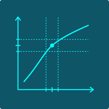 Limit Convergence Icon &ndash; Epsilon-Delta Curve Approaching a Point