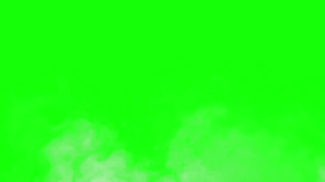 Smoke plumes swirl against a vibrant green background, providing a versatile element for compositing.