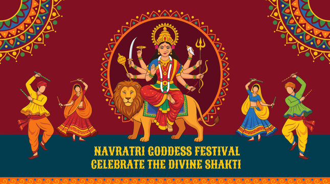 Navratri Goddess Festival Vector Banner Design