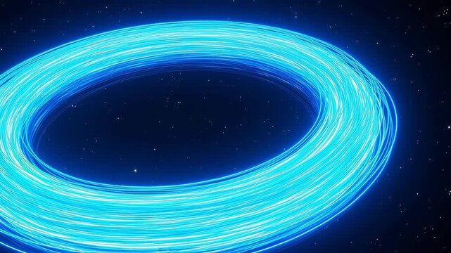 Glowing Moebius Strip in Cosmic Darkness