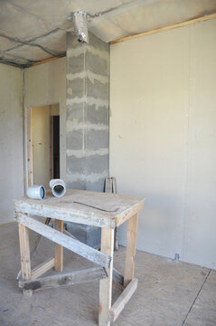 Flue pipe drywall ventilation duct interior construction