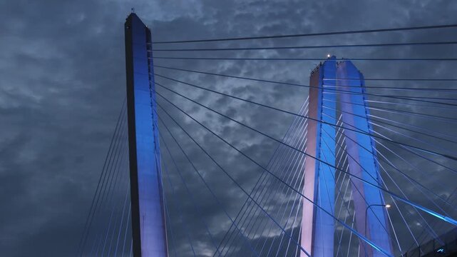The Tappan Zee Bridge at night. Shot in Westchester County, New York.