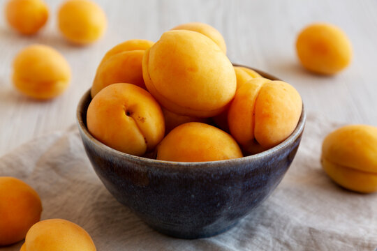 Raw Organic Apricots in a Bowl Ready to Eat