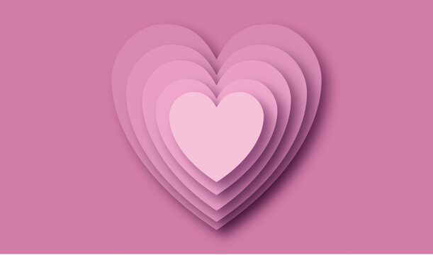 paper cut art background for valentine's day. Valentine's day concept , vector illustration