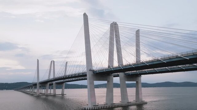 The Tappan Zee Bridge on an overcast day. Shot in Westchester County, New York.