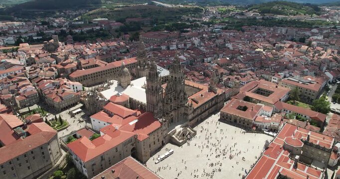 Aerial View of Santiago Compostela, Spain