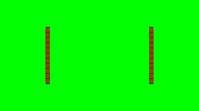 Animated Wooden Gate Opening and Closing on Green Screen Background.