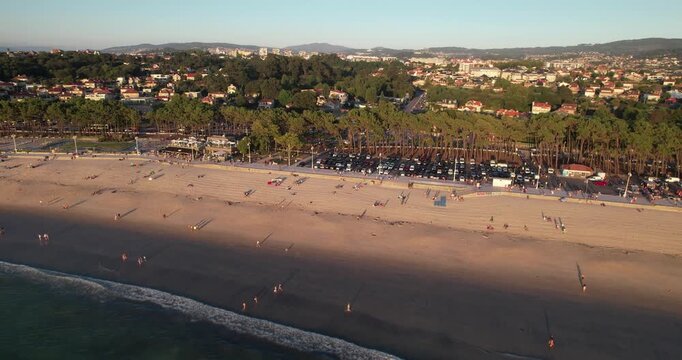 Beach of Samil Vigo Spain Aerial View