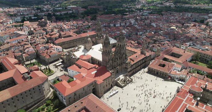 Aerial View of Santiago Compostela, Spain
