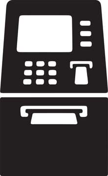 Automated teller machine ATM vector icon illustration representing electronic banking transactions financial services cash withdrawal and automated deposit