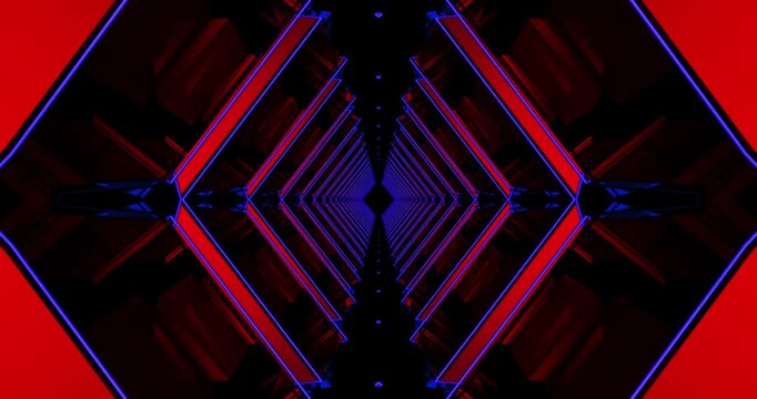 Red Abstract Tunnel 3. Motion graphics Animation background Visual loops. 4K
