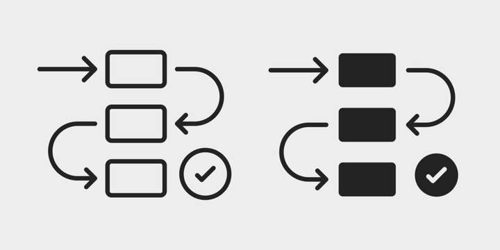 Workflow Condition Icon represents automated process logic, business rules, and workflow control with editable outline and filled vector illustration.