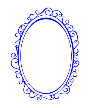 Elegant ornamental flourish frame with decorative swirls and curly line art. Vintage square border in golden outline style, perfect for wedding invitations