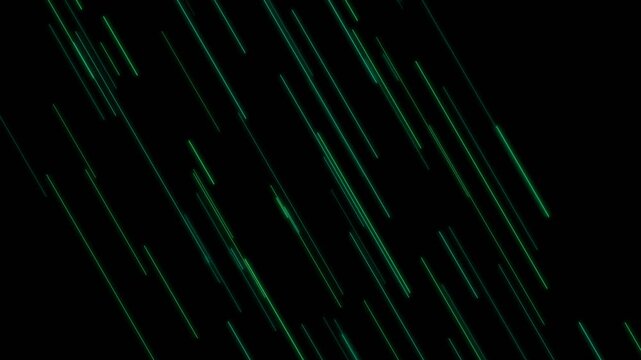 Abstract Digital Matrix Rain Background with Glowing Green Falling Data Lines.