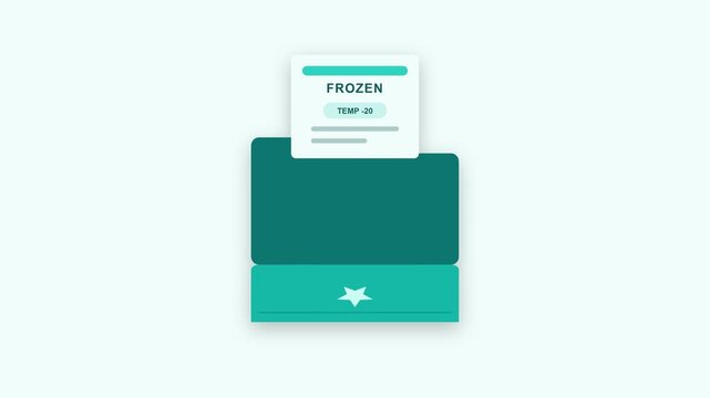 Animated Frozen Folder Icon with Star Symbol for Digital File Management.