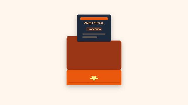 Animated Folder Icon with Protocol Document Emerging for Digital File Management Concept.