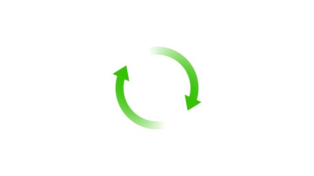Circle arrow refresh or reload icon animation. Animated loading progress on white background.