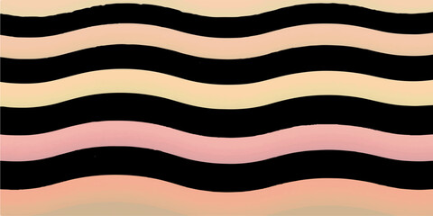 Abstract wavy lines in pastel and black hues create a visually striking graphic pattern, evoking a sense of calm motion. © nur