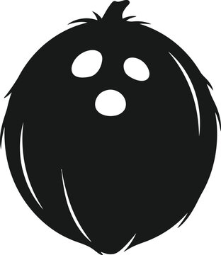 Coconut silhouette isolated on transparent background tropical fruit icon