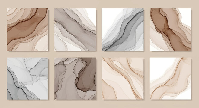VectorGen Marble Texture Collection Stylized Modern Beige and Gray Abstract Backgrounds