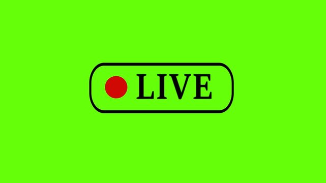 Red blinking live on air text icon motion graphics animation