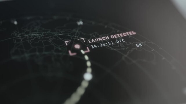 Launch Detected on Global Missile Tracking Map
