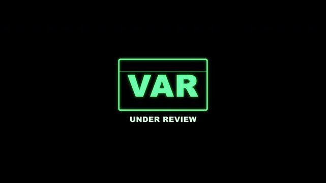 Replay Sign Icon VAR Video Assistant Referee Football Under Review Transparent Overlay Motion Graphic