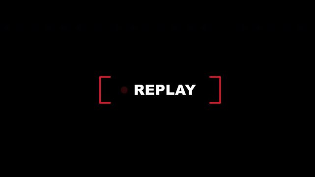Replay Sign Icon Camera REC Recording Brackets Red Dot Transparent Overlay Motion Graphic Loop