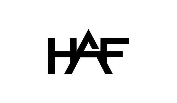 HAF Geometric Technology Monogram Logo Design for Business Vector